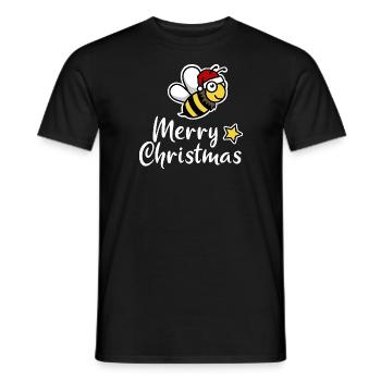 Christmas Bee merry Christmas Santa Claus - Men's T-Shirt - black - Front - AI Model Male 178 light (178cm)