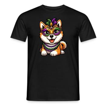 Mardi Gras Shiba Inu, Farbenfroher Hund - Männer T-Shirt - Schwarz - Vorne - AI Model Male 178 light (178cm)