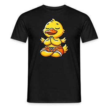 Duck Meditation Inner Peace Yoga Relax - Men's T-Shirt - black - Front - AI Model Male 178 light (178cm)