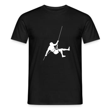 2 grimpeurs escalade de descente en rappel abseil - T-shirt homme - noir - Devant - AI Model Male 178 light (178cm)