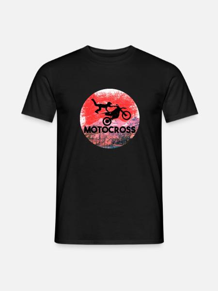 Motocross geschenk berglandschap MX - Heren T-shirt - zwart