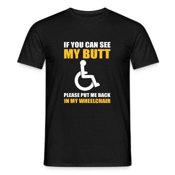 Rollstuhl - Männer T-Shirt - Schwarz - Vorne - AI Model Male 178 light (178cm)