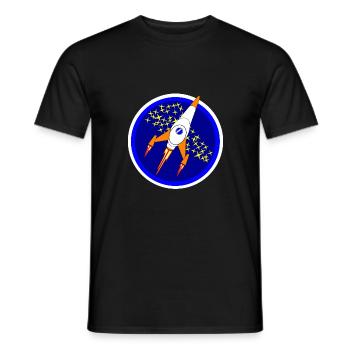 Space Ship - Men's T-Shirt - black - Front - AI Model Male 178 light (178cm)