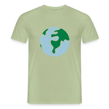 Globus - Welt - Männer T-Shirt - Sage - Vorne - AI Model Male 178 light (178cm)