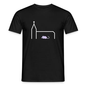 ★ Couleurs de conception modifiables ★ Souris d'église Souris d'église - T-shirt homme - noir - Devant - AI Model Male 178 light (178cm)
