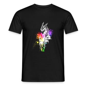 Dragon rainbow blobs white - Men's T-Shirt - black - Front - AI Model Male 178 light (178cm)