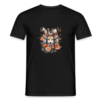 Remplacement dirndl cerf bois cerf cerf - T-shirt homme - noir - Devant - AI Model Male 178 light (178cm)