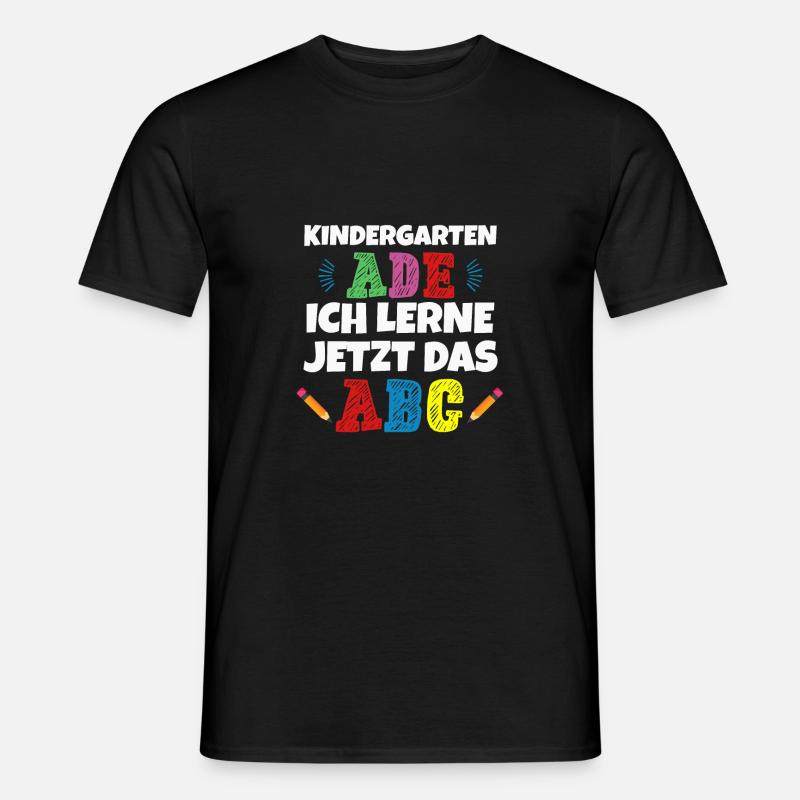 Kinder Kindergarten Ade Hallo Schule 2024 Lustiger - Männer T-Shirt - Schwarz