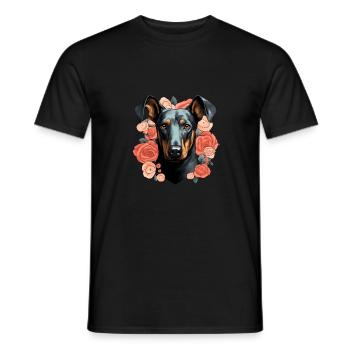 Dog Lover Dobermann Pinscher Hund Valentinstag - Männer T-Shirt - Schwarz - Vorne - AI Model Male 178 light (178cm)