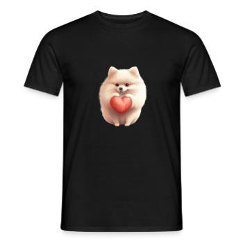 Poméranie chien maman Saint-Valentin - T-shirt homme - noir - Devant - AI Model Male 178 light (178cm)