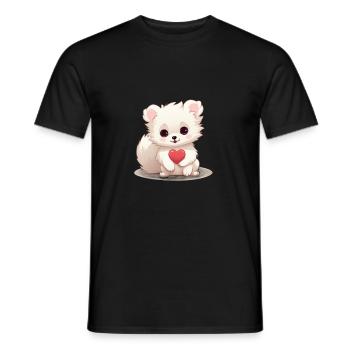 Poméranie chien maman Saint-Valentin - T-shirt homme - noir - Devant - AI Model Male 178 light (178cm)