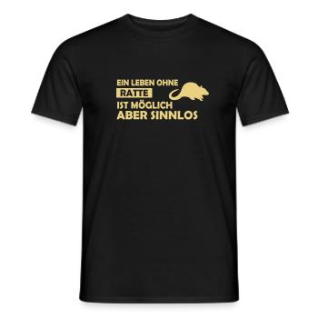 ein leben ohne ratte - Männer T-Shirt - Schwarz - Vorne - AI Model Male 178 light (178cm)
