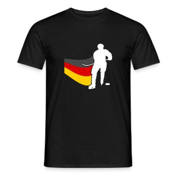Eishockeyspieler Deutschland Flagge Eishockey - Männer T-Shirt - Schwarz - Vorne - AI Model Male 178 light (178cm)