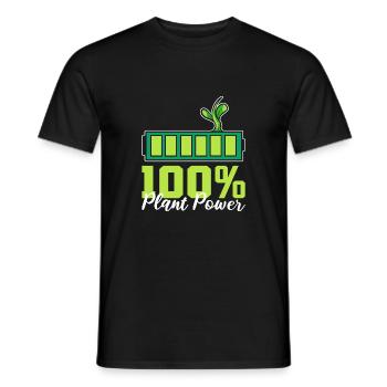 100% Plant Performance Environmental Vegan Gift - Men's T-Shirt - black - Front - AI Model Male 178 light (178cm)