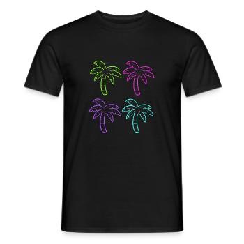Mehrfarbige Palmen Innenarchitekt Geschenk - Männer T-Shirt - Schwarz - Vorne - AI Model Male 178 light (178cm)
