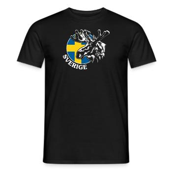 SVERIGE Elch Schweden Tier Wildnis Wilsigns - Männer T-Shirt - Schwarz - Vorne - AI Model Male 178 light (178cm)