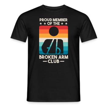 Fier membre du Broken Arm Club - T-shirt homme - noir - Devant - AI Model Male 178 light (178cm)