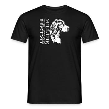 Irish Red and White Setter Hunting Dog Dogs Wilsigns - Men's T-Shirt - black - Front - AI Model Male 178 light (178cm)