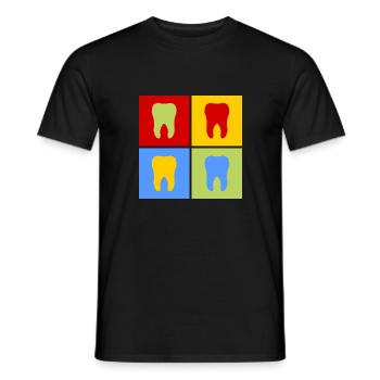 Zahn Zähne Zahnarzt Zahnarzthelferin Pop-Art - Männer T-Shirt - Schwarz - Vorne - AI Model Male 178 light (178cm)