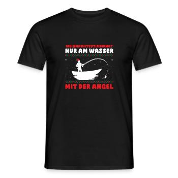 Weihnachtsmann Angeln Weihnachtsfest Weihnachten - Männer T-Shirt - Schwarz - Vorne - AI Model Male 178 light (178cm)