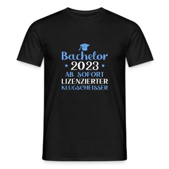 Bestandene Bachelorprüfung 2023 Bachelor Abschluss - Männer T-Shirt - Schwarz - Vorne - AI Model Male 178 light (178cm)