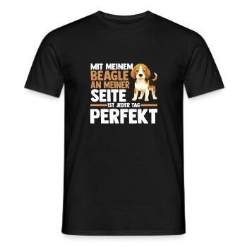 Dog Beagle - Men's T-Shirt - black - Front - AI Model Male 178 light (178cm)