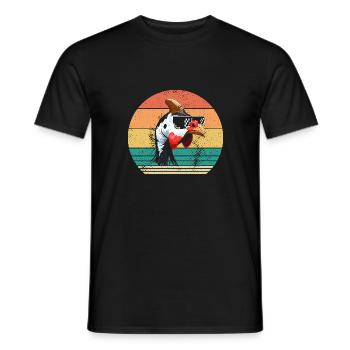 Hühner Hahn Perlhuhn - Männer T-Shirt - Schwarz - Vorne - AI Model Male 178 light (178cm)