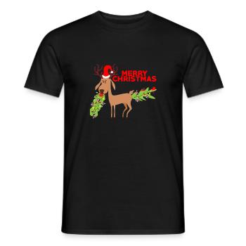 Rentier Rentier Rentier Weihnachten - Männer T-Shirt - Schwarz - Vorne - AI Model Male 178 light (178cm)