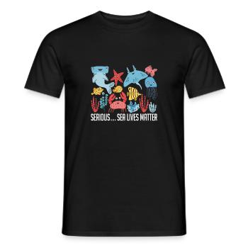 Protège les océans - T-shirt homme - noir - Devant - AI Model Male 178 light (178cm)