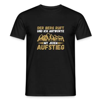 Alpiniste, Randonnée, Randonneur, Escalade, Alpinisme - T-shirt homme - noir - Devant - AI Model Male 178 light (178cm)