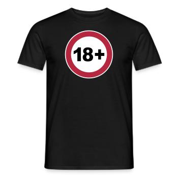 18+ / 18 / 18. / Achtzehn / Geburtstag / 3c - Männer T-Shirt - Schwarz - Vorne - AI Model Male 178 light (178cm)
