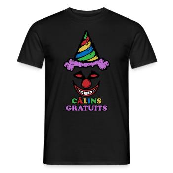 Câlins Gratuits Clown Anniversaire Terrifiant - T-shirt homme - noir - Devant - AI Model Male 178 light (178cm)