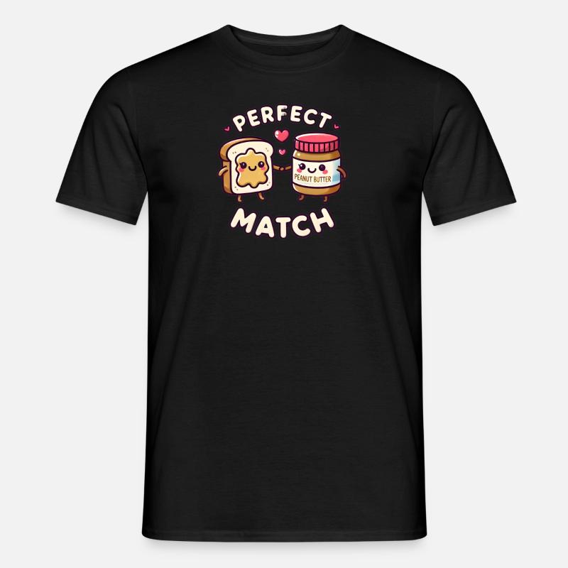 Perfektes Match 🥜❤️🍞 - Männer T-Shirt - Schwarz