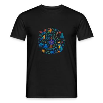 Les amis de la forêt dans le cercle de la nature – pour les amoureux de la nature et des animaux - T-shirt homme - noir - Devant - AI Model Male 178 light (178cm)