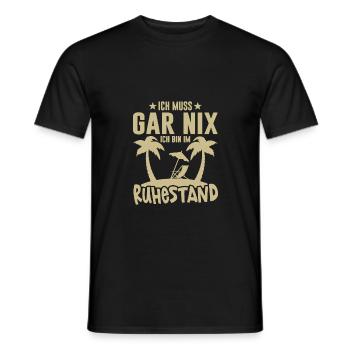 Ich muss gar nix Ruhestand Rente Beruf Humor Palme - Männer T-Shirt - Schwarz - Vorne - AI Model Male 178 light (178cm)