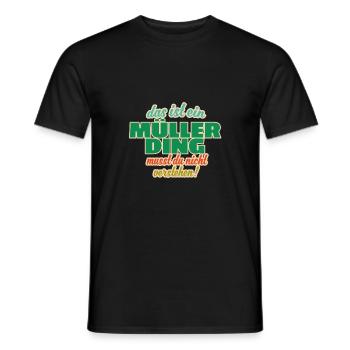 Nachname Müller Ding Name Familienname Geschenk - Männer T-Shirt - Schwarz - Vorne - AI Model Male 178 light (178cm)