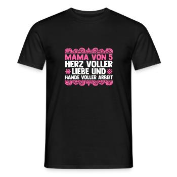 Mom of 5 children - Men's T-Shirt - black - Front - AI Model Male 178 light (178cm)