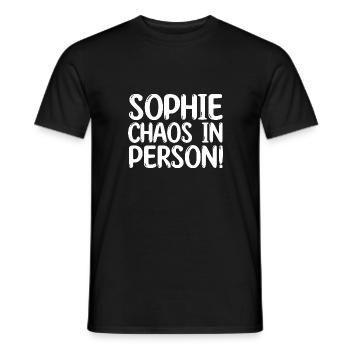 First name Sophie - Men's T-Shirt - black - Front - AI Model Male 178 light (178cm)