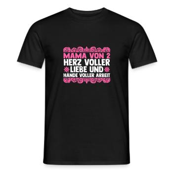 Mom of 2 children - Men's T-Shirt - black - Front - AI Model Male 178 light (178cm)
