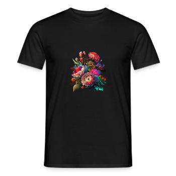 ORIGINAL FLOWER BOUQUETS - Men's T-Shirt - black - Front - AI Model Male 178 light (178cm)