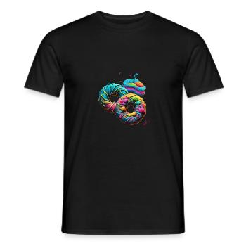 DONUTS MIT GUTER SAHNE - DONUT - Männer T-Shirt - Schwarz - Vorne - AI Model Male 178 light (178cm)
