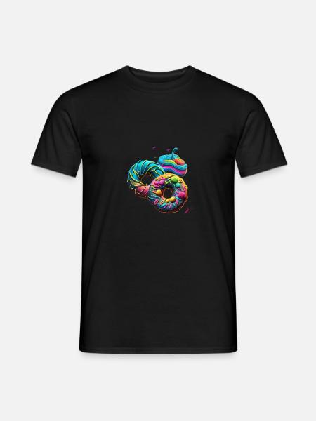 DONUTS WITH GOOD CREAM - DONUT - Men's T-Shirt - black