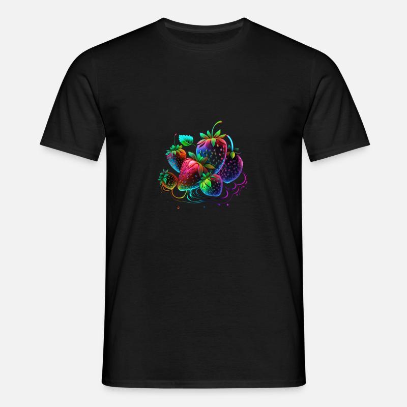 HÜBSCHE ERDBEEREN - BUNT - Männer T-Shirt - Schwarz
