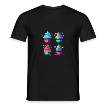 LECKERE CUPCAKES - Männer T-Shirt - Schwarz - Vorne - AI Model Male 178 light (178cm)