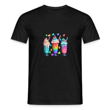 MILK SHAKES - MULTICOLORED - Men's T-Shirt - black - Front - AI Model Male 178 light (178cm)