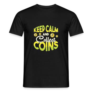 Coin collector - Men's T-Shirt - black - Front - AI Model Male 178 light (178cm)