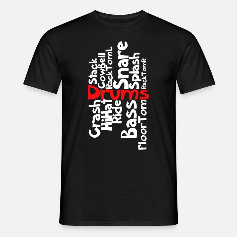 Drums Schlagzeug - Männer T-Shirt - Schwarz