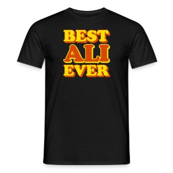 Ali First Name Funny Gift - Men's T-Shirt - black - Front - AI Model Male 178 light (178cm)