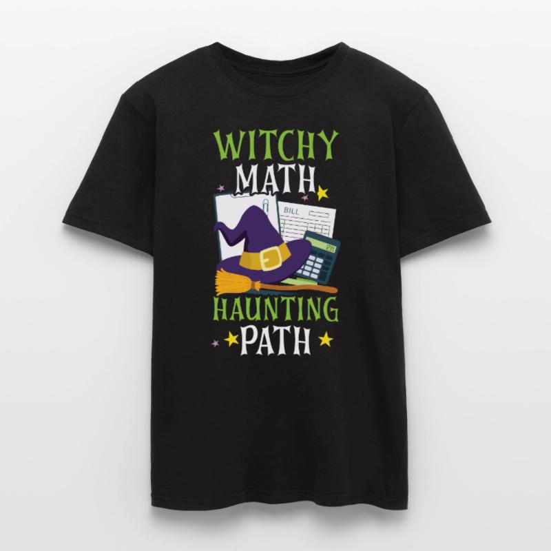 Witch Math Haunted Path Comptable Halloween T-shirt homme