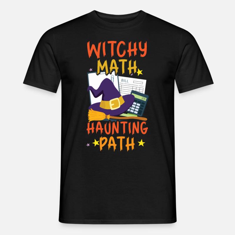 Hexenmathe Spukpfad Buchhalter Halloween - Männer T-Shirt - Schwarz